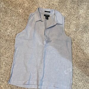 Jones New York Light Gray Linen Top